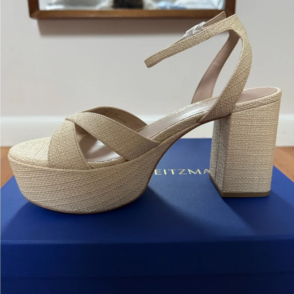 Stuart Weitzman Miami Platform Sandals Ankle Strap Heels - Picture 4 of 8